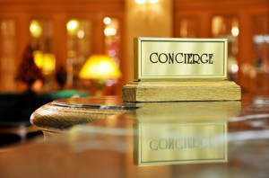 Concierge desk in a luxury hotel